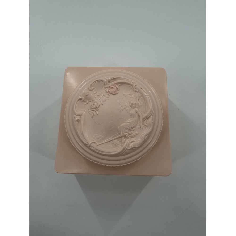 Vintage White Shoulders Bath Powder 8 oz Evyan Pink Cameo Box Puff Unused